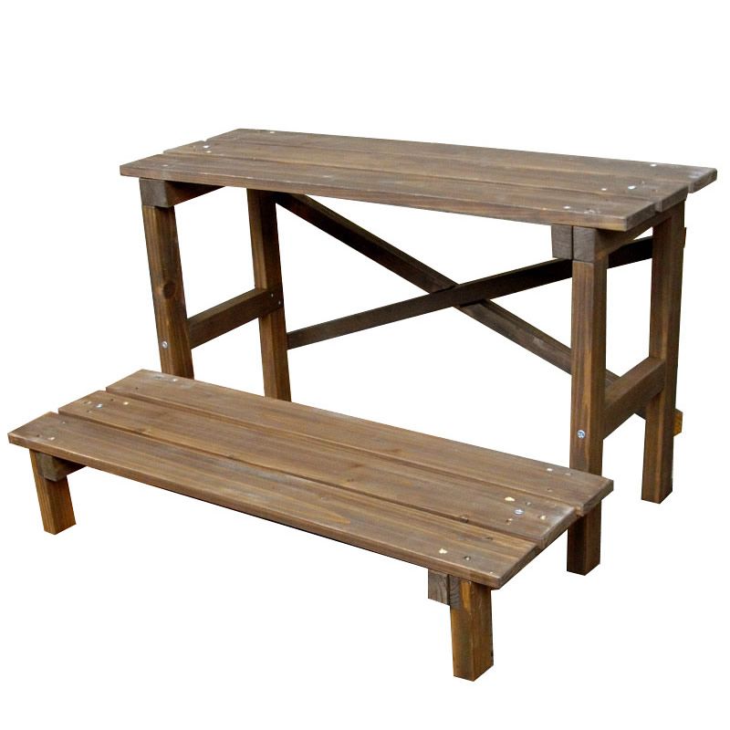 【直送】住まいスタイル/2ウエイフラワースタンド 2段 ダークブラウン/JSFS2-800DBR