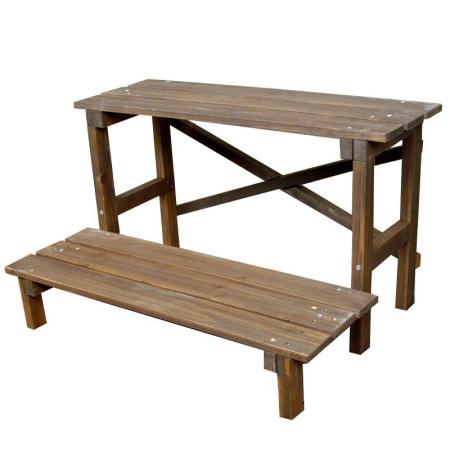 【直送】住まいスタイル/2ウエイフラワースタンド 2段 ダークブラウン/JSFS2-800DBR