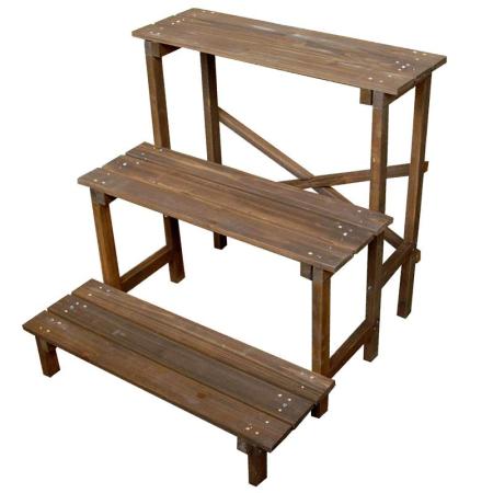 【直送】住まいスタイル/2ウエイフラワースタンド 3段 ダークブラウン/JSFS3-800DBR