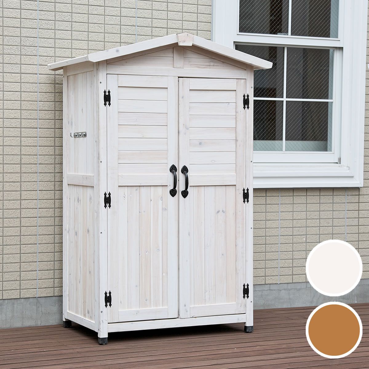 特価◎【直送】住まいスタイル/三角屋根収納庫 ホワイト/KGRS1600WHT