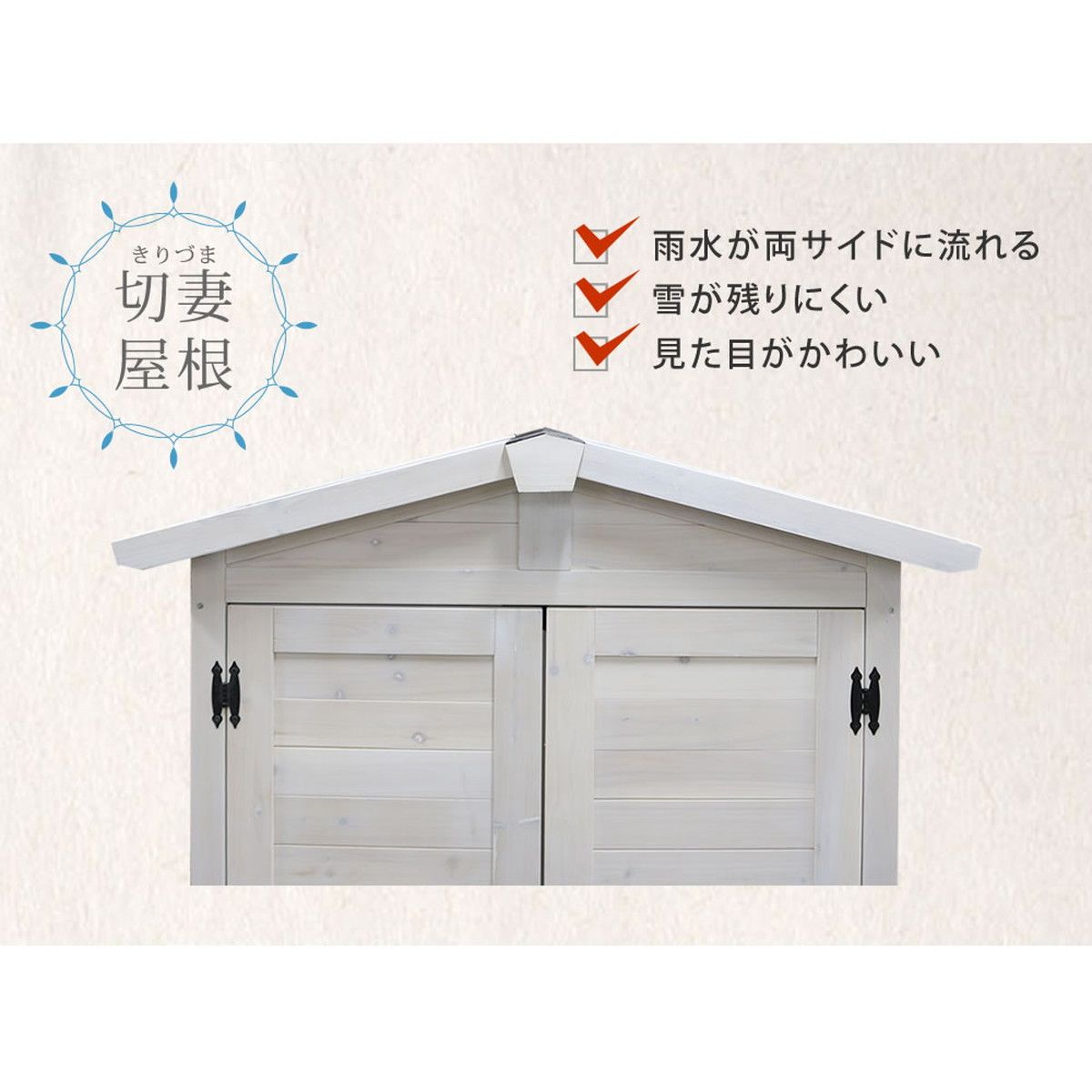 特価◎【直送】住まいスタイル/三角屋根収納庫 ホワイト/KGRS1600WHT