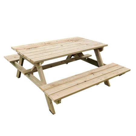 【直送】住まいスタイル/日本製ひのきピクニックテーブル(防腐加工)無塗装 無塗装/KSPM-149NTU