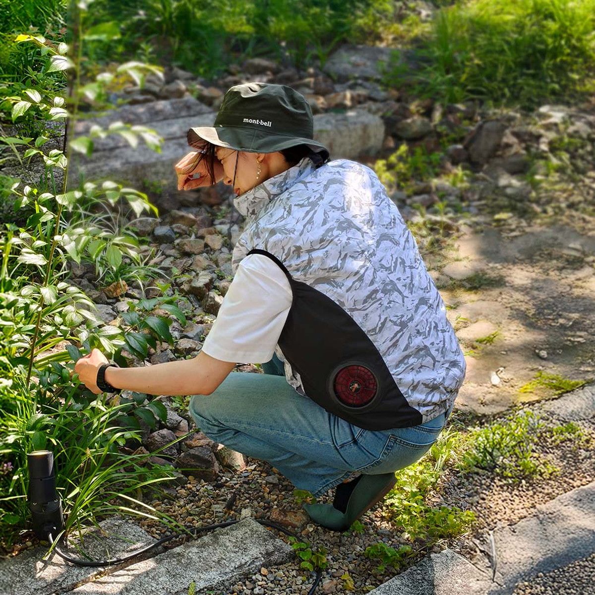 特価◎【直送】住まいスタイル/空調冷風ウェア(ベスト)・フルセット(32V) カーキ&ブラック/KW-ALL24-VE-L-GRN