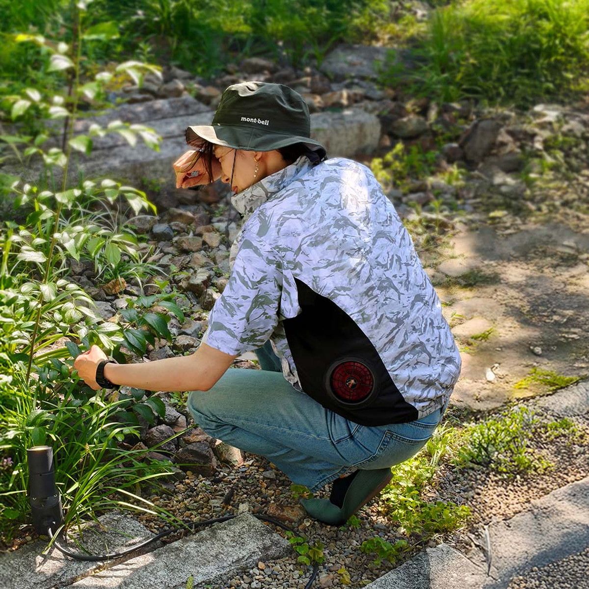 【直送】住まいスタイル/空調冷風ウェア(半袖)・フルセット(32V) ホワイト迷彩/KW-ALL24-SS-M-WHT