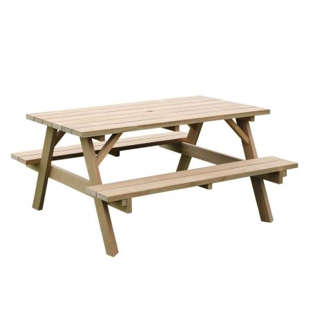【直送】住まいスタイル/日本製ニュージーランドパインピクニックテーブル 幅147(防腐加工) 無塗装 無塗装