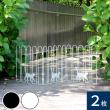 【直送】住まいスタイル/折り畳めるアイアンフェンス(猫3連) 2枚組 ブラック/NK120-2P-BLK
