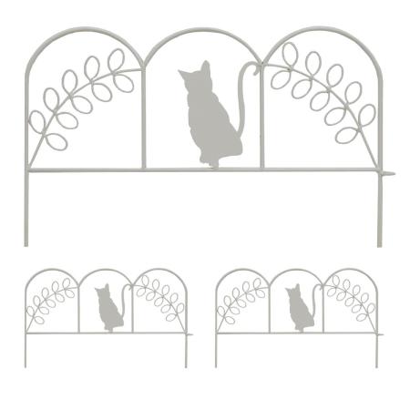 特価◎【直送】住まいスタイル/アイアンフェンス ミニ(猫) 3枚組 ホワイト/NK7238-3P-WHT