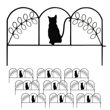 特価◎【直送】住まいスタイル/アイアンフェンス ミニ(猫) 10枚組 ブラック/NK7238-10P-BLK