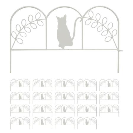 特価◎【直送】住まいスタイル/アイアンフェンス ミニ(猫) 20枚組 ホワイト/NK7238-20P-WHT