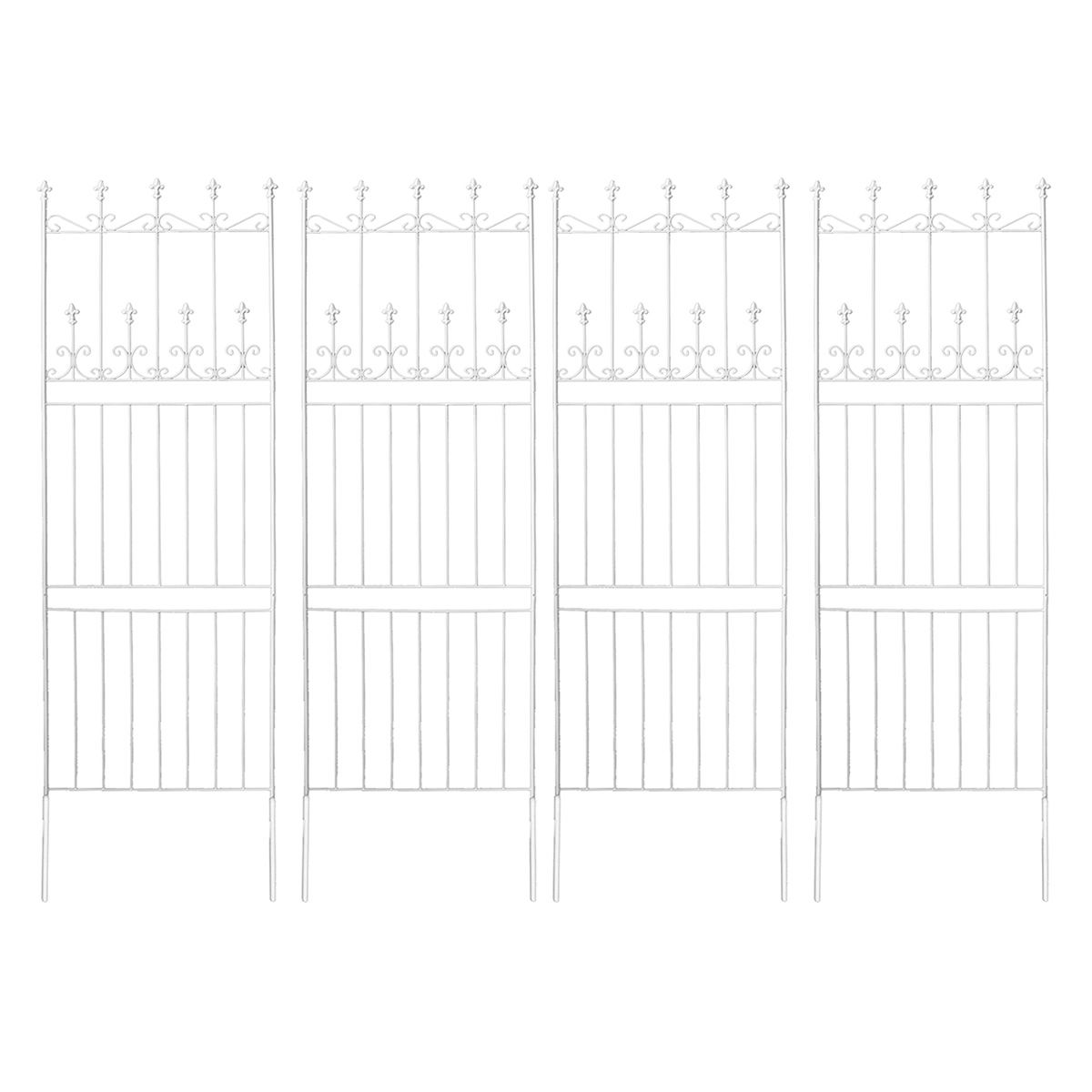 【直送】住まいスタイル/オールドシャトーフェンス220 ハイタイプ 4枚組 ホワイト/OC001H-4P-WHT