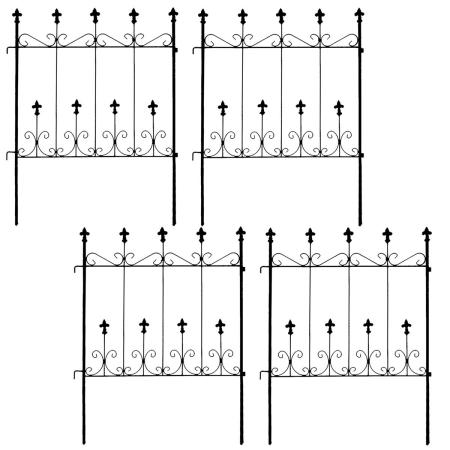 【直送】住まいスタイル/オールドシャトーフェンス ミニタイプ 4枚組 ブラック/OC004S-4P-BLK