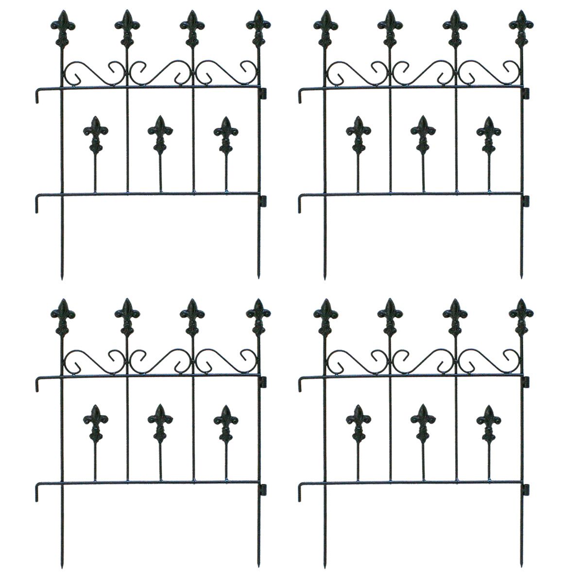 【直送】住まいスタイル/オールドシャトーフェンス スティックタイプ 4枚組 ブラック/OC005ST-4P-BLK