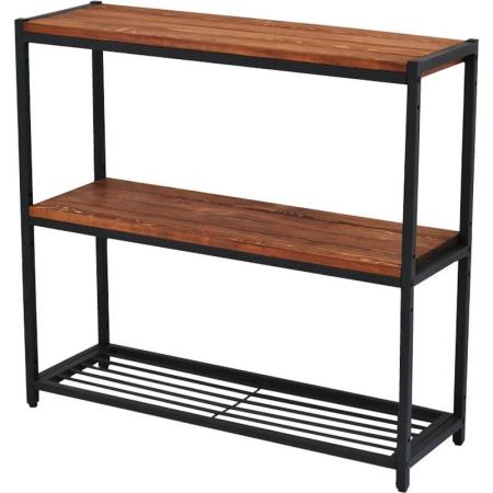 【直送】住まいスタイル/天然木製スリムラック3段 ブラウン/PR-860SL-3BRN