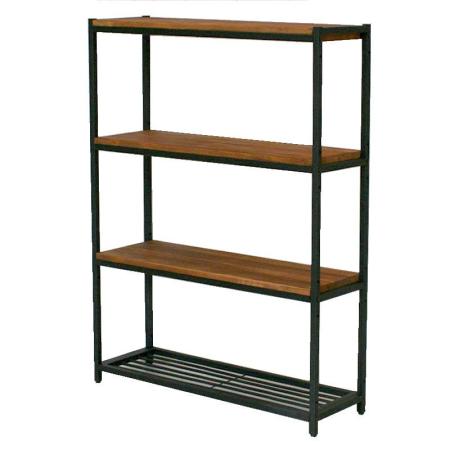 【直送】住まいスタイル/天然木製スリムラック4段 ブラウン/PR-860SL-4BRN