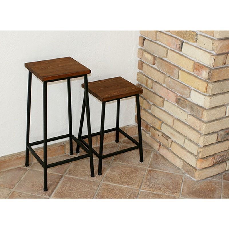 特価◎【直送】住まいスタイル/ブリック 天然木製スツール ロータイプ ブラウン/PR-BS49LO