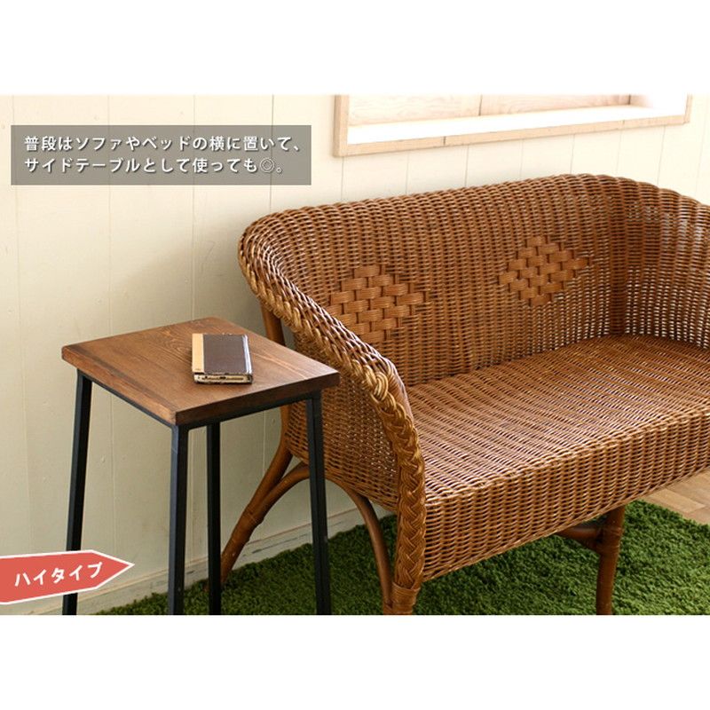 特価◎【直送】住まいスタイル/ブリック 天然木製スツール ハイタイプ ブラウン/PR-BS67HI