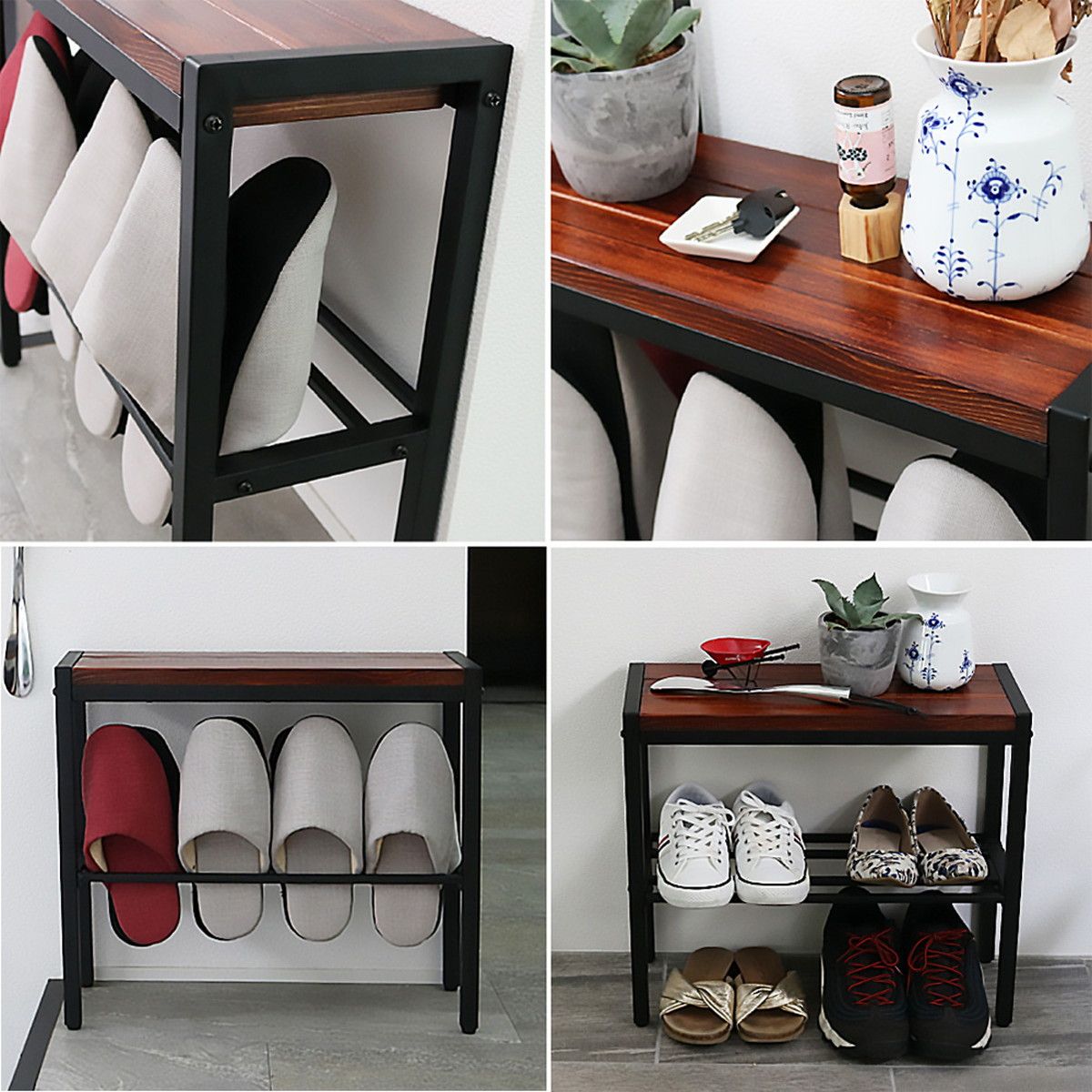 特価◎【直送】住まいスタイル/「BRICK」(ブリック) コンパクト収納付き天然木ベンチ 幅50cm ブラウン/PR-E500BRN