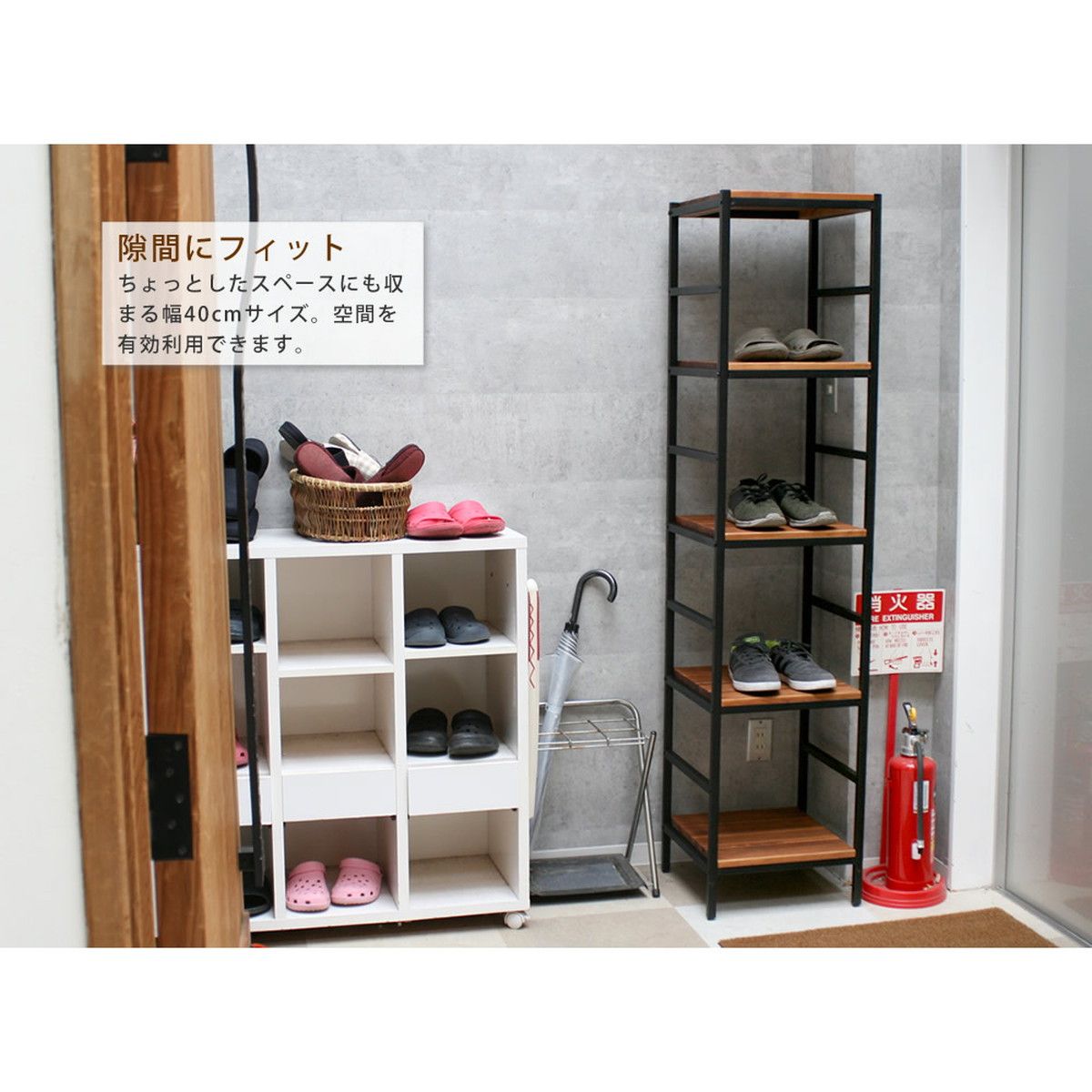 特価◎【直送】住まいスタイル/ブリックラックシリーズ5段 40×40×175 ブラウン/PRU-4040175