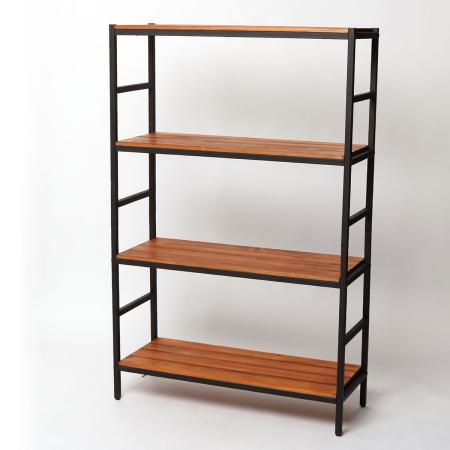 【直送】住まいスタイル/ブリックラックシリーズ4段タイプ 86×32×135 ブラウン/PRU-8632135