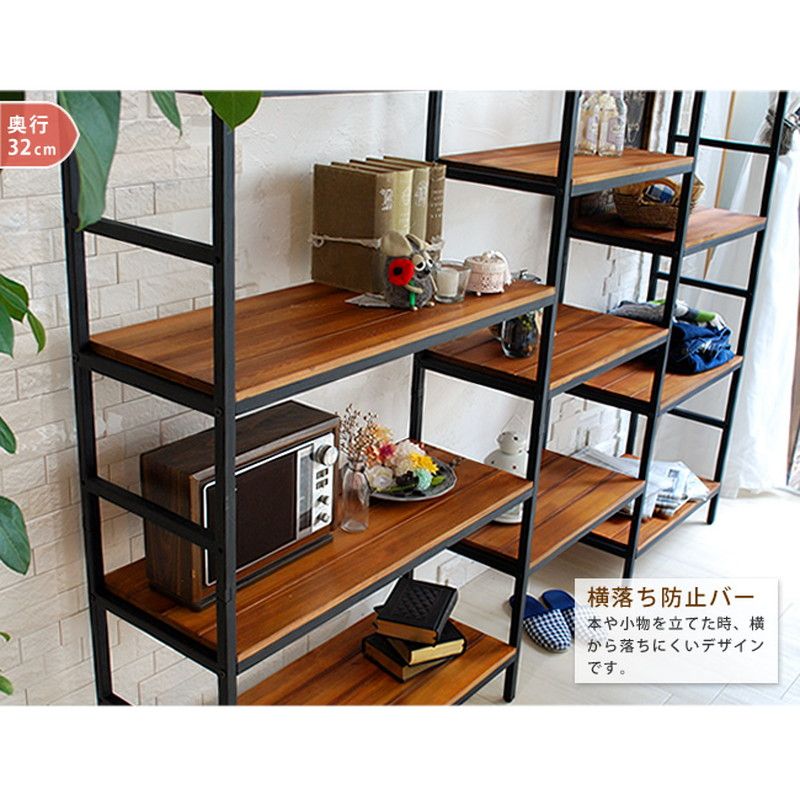 【直送】住まいスタイル/ブリックラックシリーズ5段タイプ 86×32×175 ブラウン/PRU-8632175