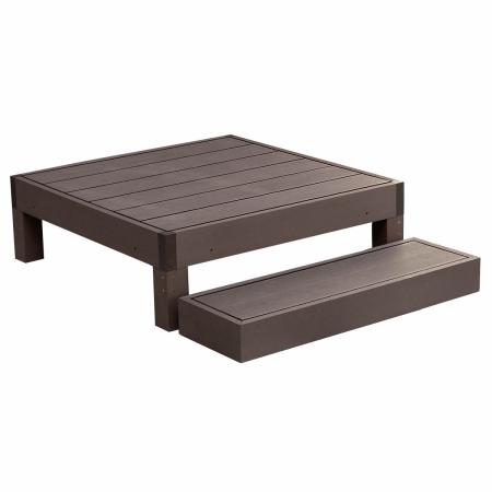 特価◎【直送】住まいスタイル/人工木ウッドデッキ ecofeel(エコフィール)1台 ステップセット ダークブラウン