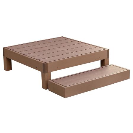 特価◎【直送】住まいスタイル/人工木ウッドデッキ ecofeel(エコフィール)1台 ステップセット ライトブラウン