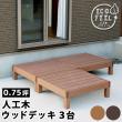 特価◎【直送】住まいスタイル/人工木ウッドデッキ ecofeel(エコフィール)3台 ダークブラウン/PWDE-3P-DBR