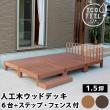 特価◎【直送】住まいスタイル/人工木ウッドデッキ ecofeel6台 ステップ・フェンスセット ダークブラウン