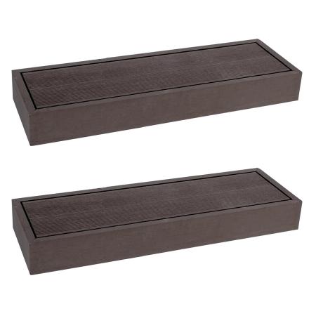 特価◎【直送】住まいスタイル/人工木ウッドデッキ ecofeel(エコフィール)ステップ 2台セット ダークブラウン