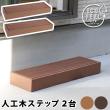 特価◎【直送】住まいスタイル/人工木ウッドデッキ ecofeel(エコフィール)ステップ 2台セット ライトブラウン