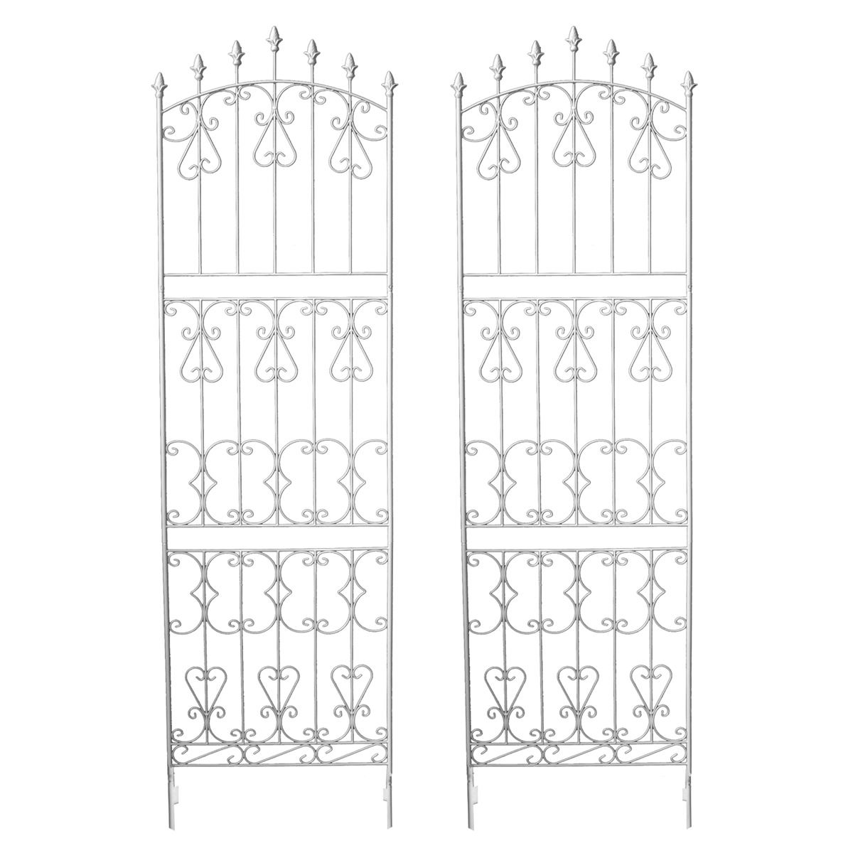 【直送】住まいスタイル/アイアンローズフェンス220 ハイタイプ 2枚組 ホワイト/RS013H-2P-WHT