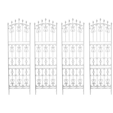 【直送】住まいスタイル/アイアンローズフェンス220 ハイタイプ 4枚組 ホワイト/RS013H-4P-WHT
