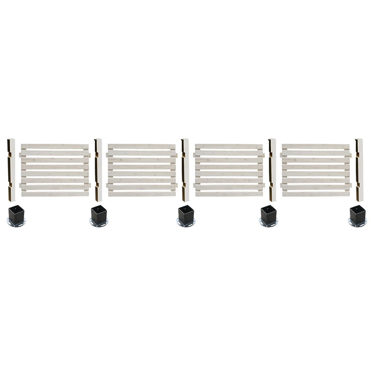 【直送】住まいスタイル/ボーダーフェンス スプレッド 平地4連結セット ホワイト/SFBF1000-4HB-WHT