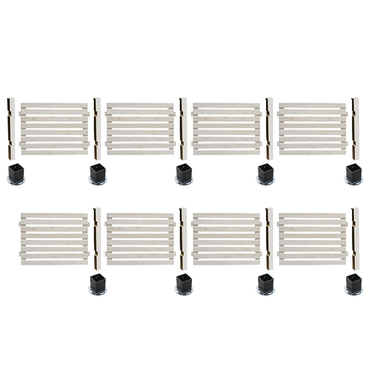 【直送】住まいスタイル/ボーダーフェンス スプレッド 平地8連結セット ホワイト/SFBF1000-8HB-WHT