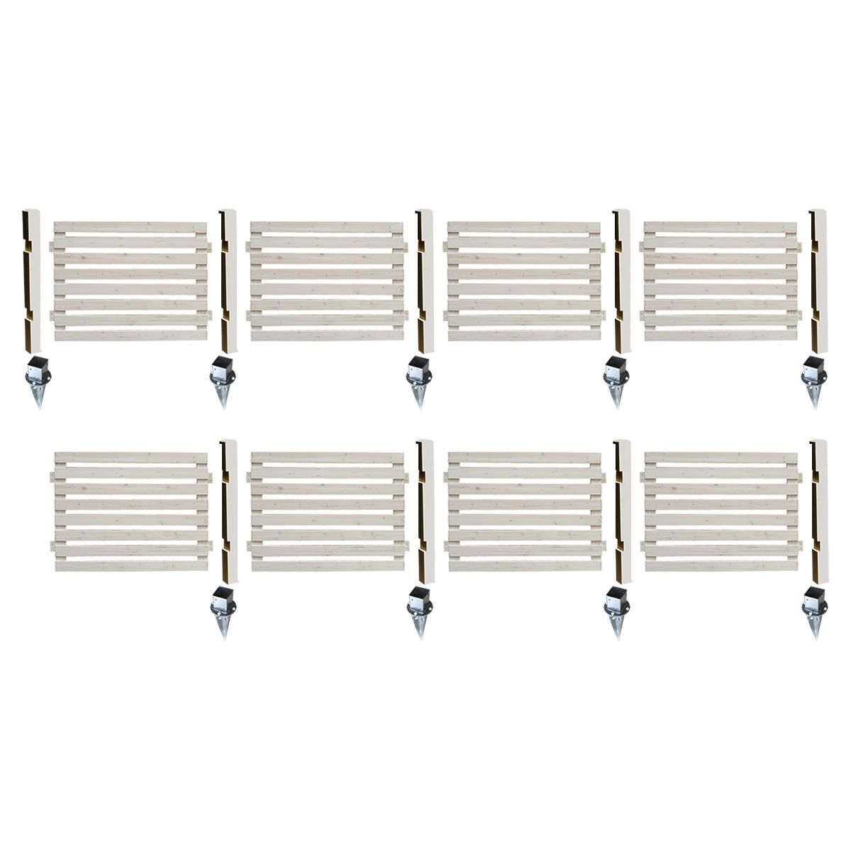 【直送】住まいスタイル/ボーダーフェンス スプレッド 土中8連結セット ホワイト/SFBF1000-8UB-WHT