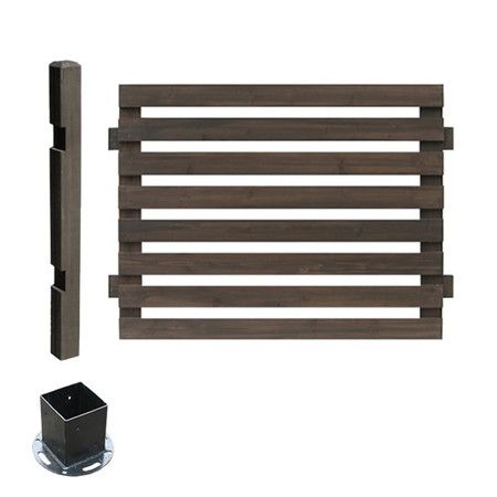 【直送】住まいスタイル/ボーダーフェンス スプレッド(連結セット/平地用) ダークブラウン