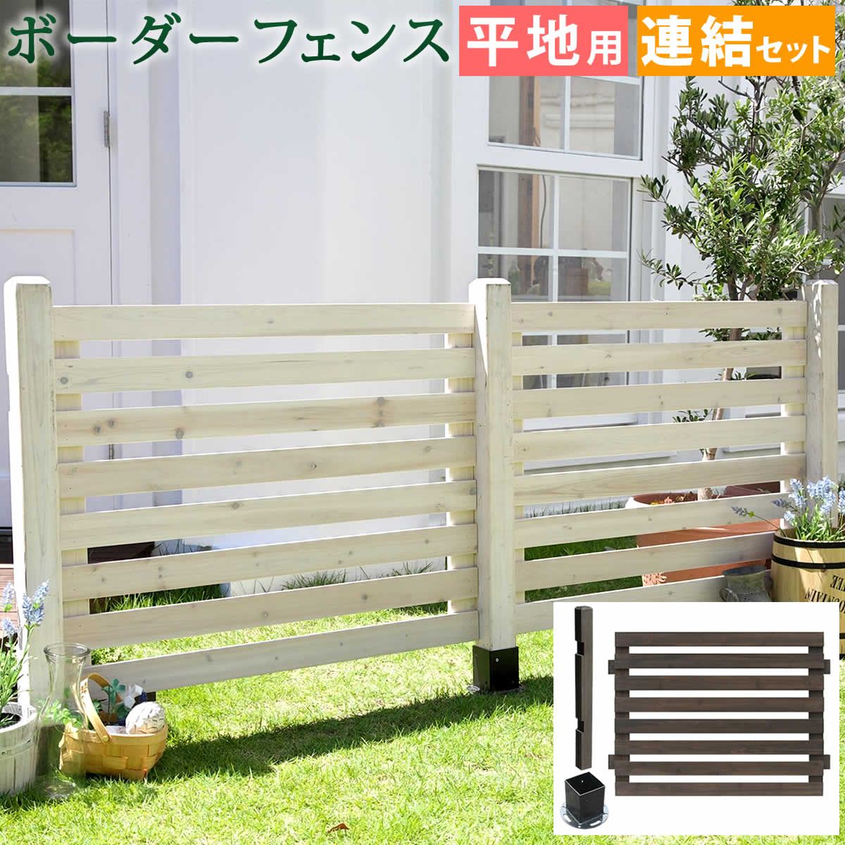 【直送】住まいスタイル/ボーダーフェンス スプレッド(連結セット/平地用) ダークブラウン