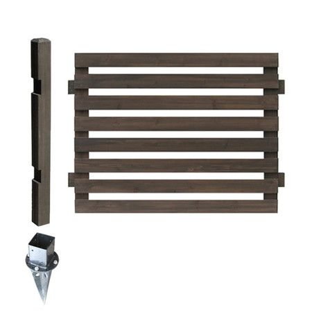 【直送】住まいスタイル/ボーダーフェンス スプレッド(連結セット/土中用) ダークブラウン