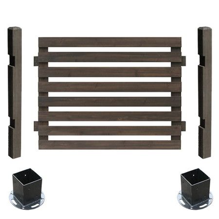 【直送】住まいスタイル/ボーダーフェンス スプレッド(基本セット/平地用) ダークブラウン