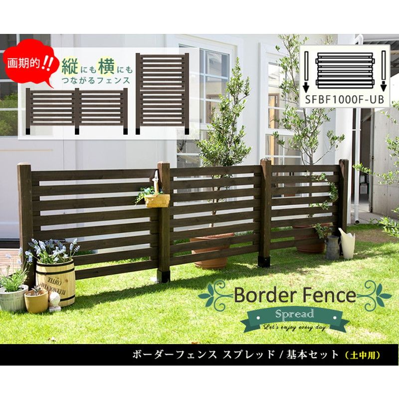 特価◎【直送】住まいスタイル/ボーダーフェンス スプレッド(基本セット/土中用) ホワイト/SFBF1000F-UB-WHT