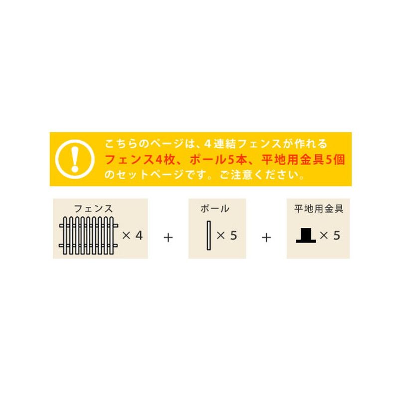 特価◎【直送】住まいスタイル/ピケットフェンス ストレート 平地4連結セット ダークブラウン/SFPS1200-4HB-DBR