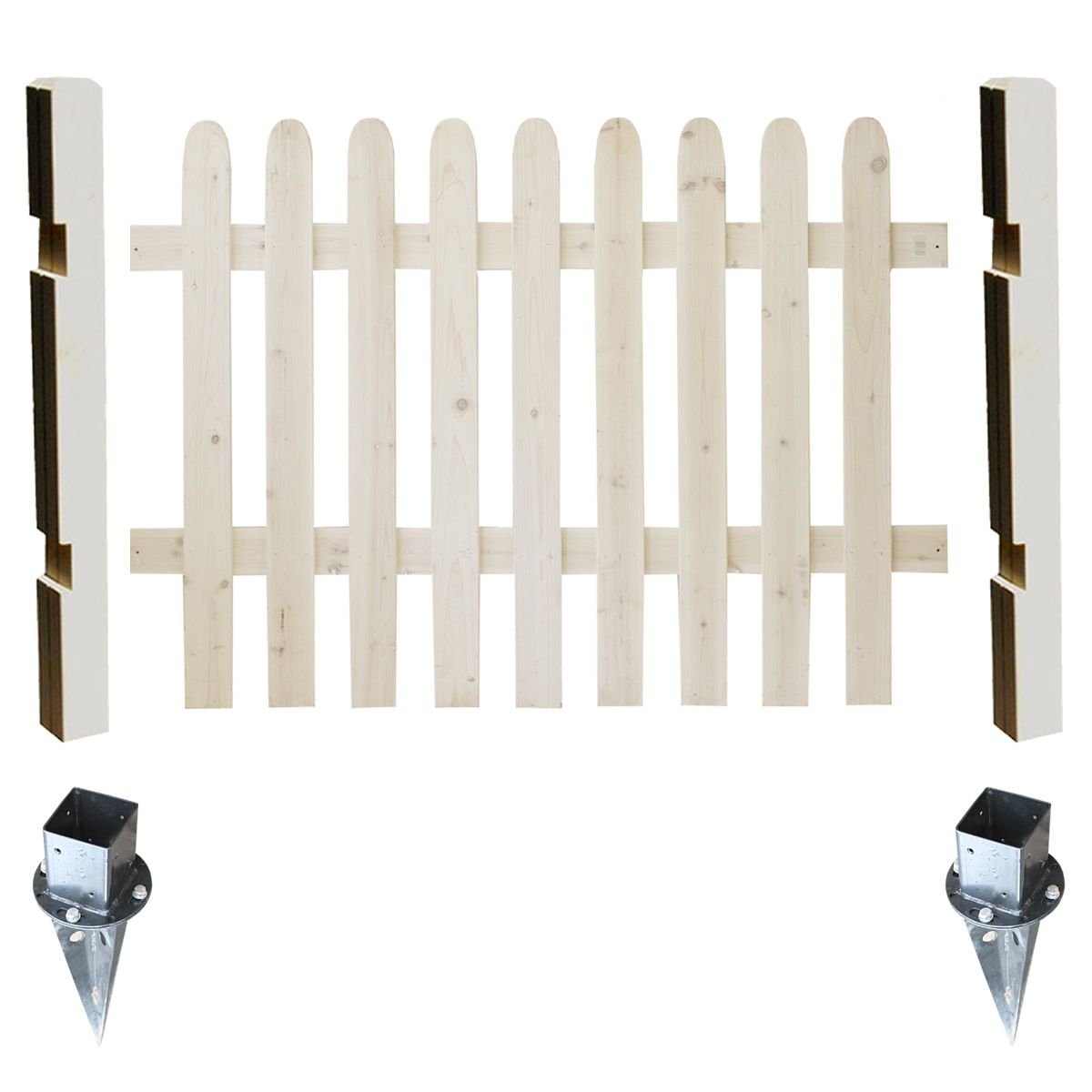 【直送】住まいスタイル/ピケットフェンス ストレート基本セット(土中用) ホワイト/SFPS1200F-UB-WHT