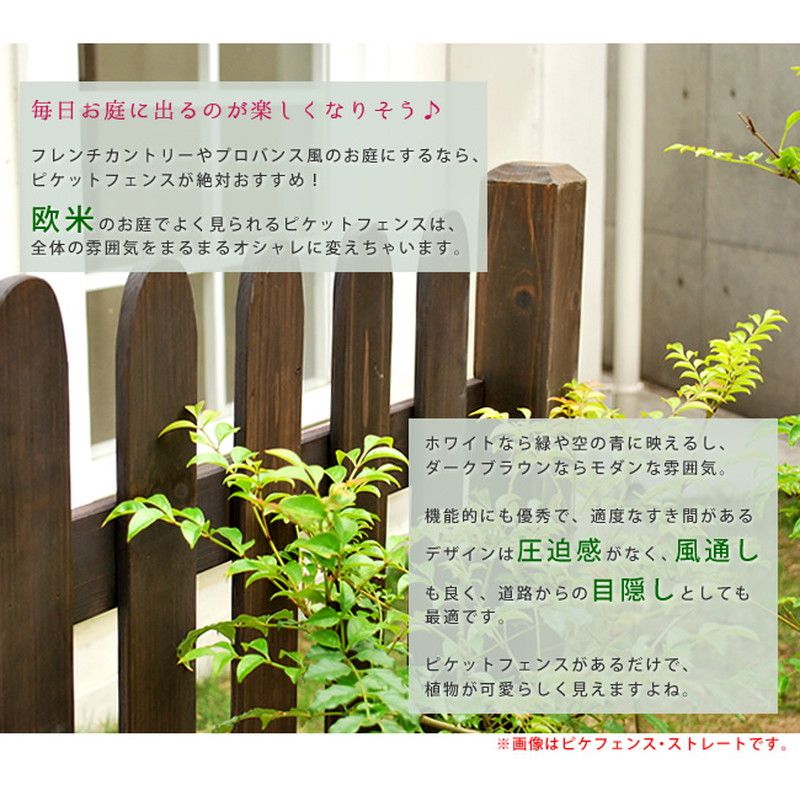 特価◎【直送】住まいスタイル/ピケットフェンス U型 平地4連結セット ダークブラウン/SFPU1200-4HB-DBR