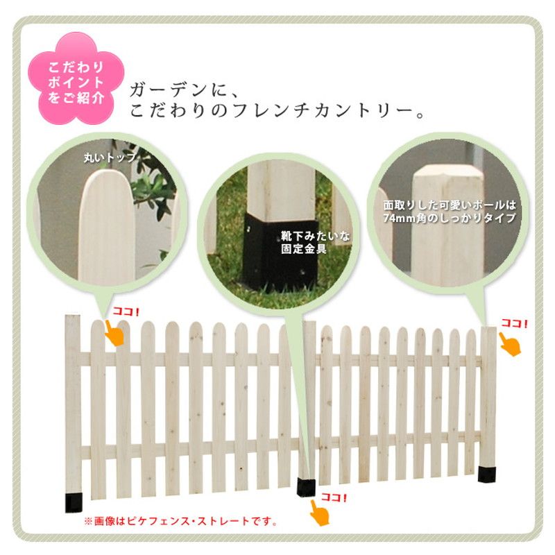 特価◎【直送】住まいスタイル/ピケットフェンス U型 平地4連結セット ダークブラウン/SFPU1200-4HB-DBR
