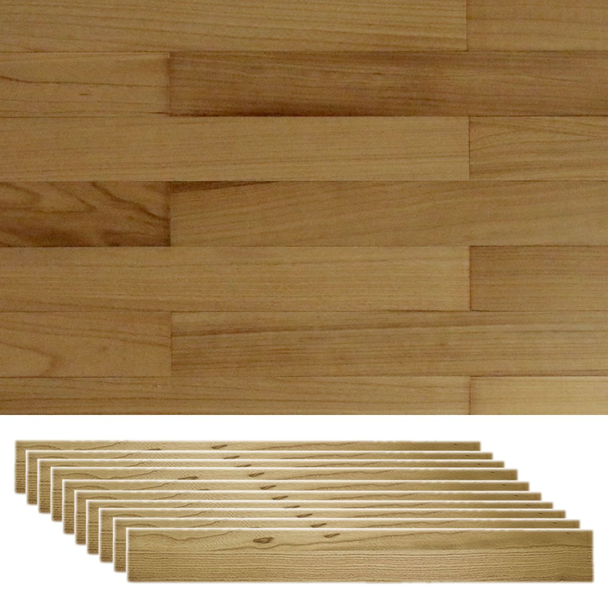 特価◎【直送】住まいスタイル/SOLIDECO 壁に貼れる天然木パネル 10枚組(約1.5m2) 桐ナチュラル