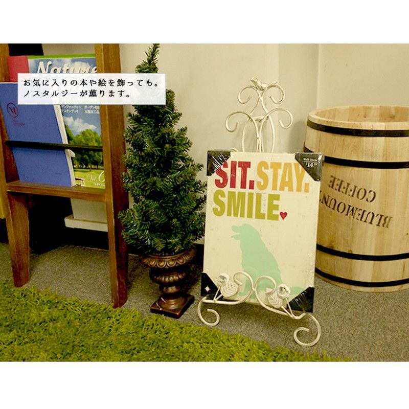 特価◎【直送】住まいスタイル/ブランティーク ホワイトアイアン イーゼル ホワイト/SPL-4866WHT