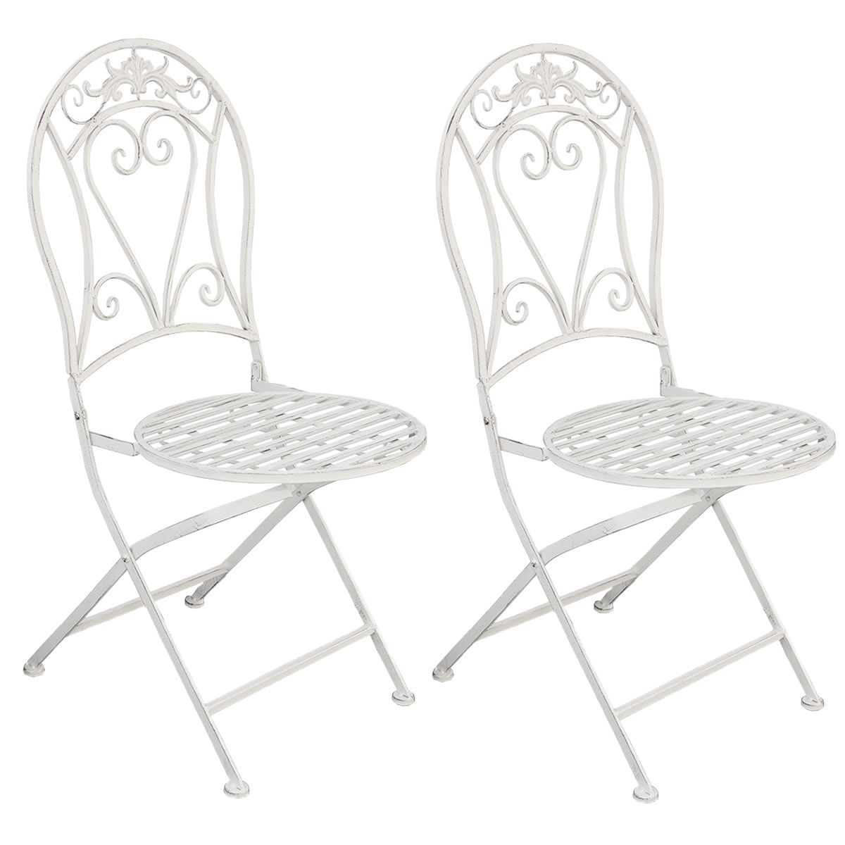 特価◎【直送】住まいスタイル/ブランティーク ホワイトアイアンチェア 2脚セット ホワイト/SPL-6627WHT-2P