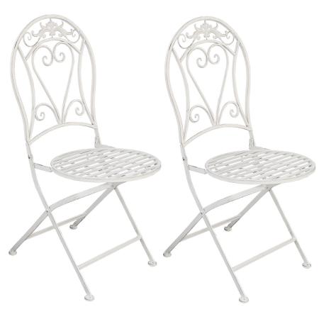 特価◎【直送】住まいスタイル/ブランティーク ホワイトアイアンチェア 2脚セット ホワイト/SPL-6627WHT-2P