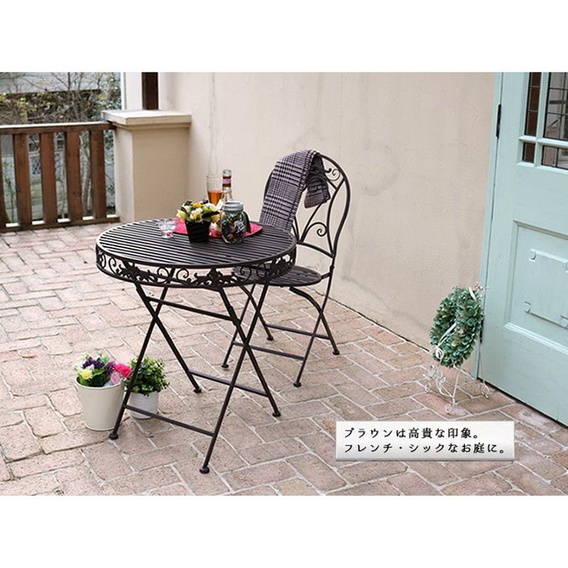 特価◎【直送】住まいスタイル/ブランティーク ホワイトアイアンチェア 2脚セット ホワイト/SPL-6627WHT-2P