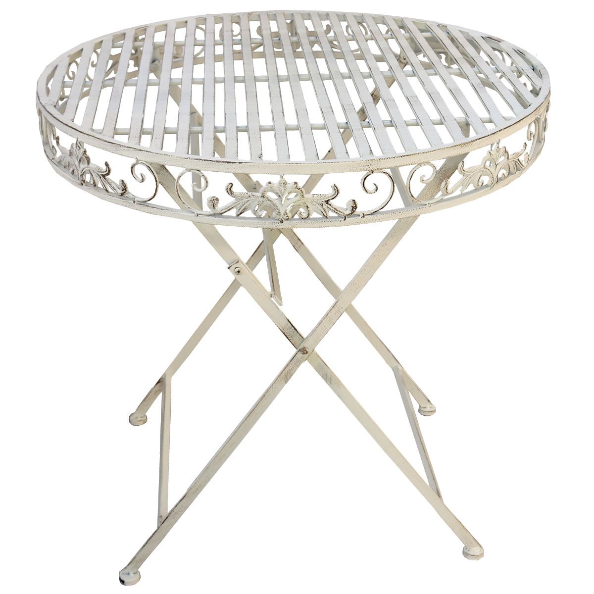 【直送】住まいスタイル/ブランティーク ホワイトアイアンテーブル70 ホワイト/SPL-6628WHT